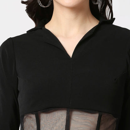 ONEPIECE WITH TRASPARENT WAIST