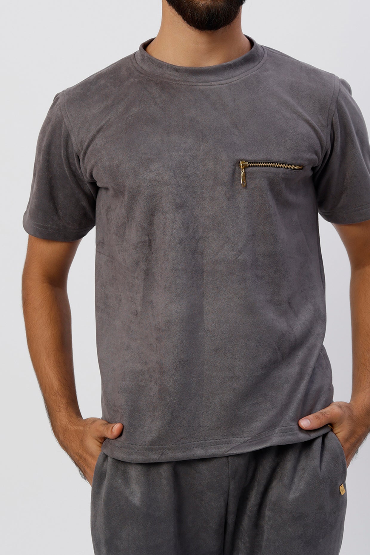 BASIC T-SHIRT WITH ZIP DETAIL