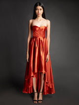 Rust Solid Gown Dress