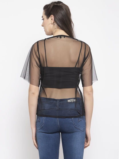 BLACK TOP WITH SLIP