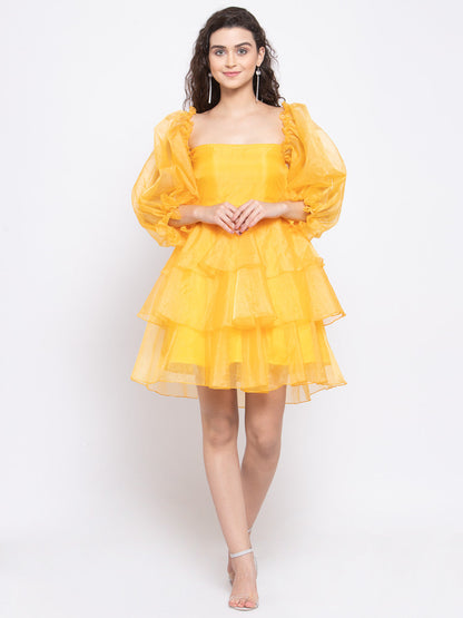YELLOW FLARE DRESS