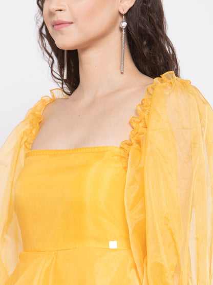 YELLOW FLARE DRESS