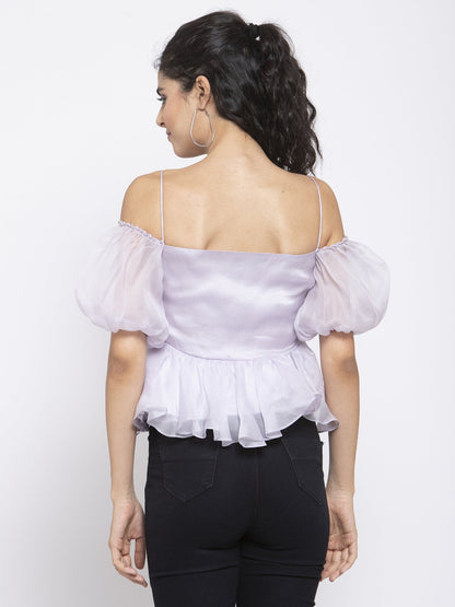 OFF SHOULDER PEPLUM TOP