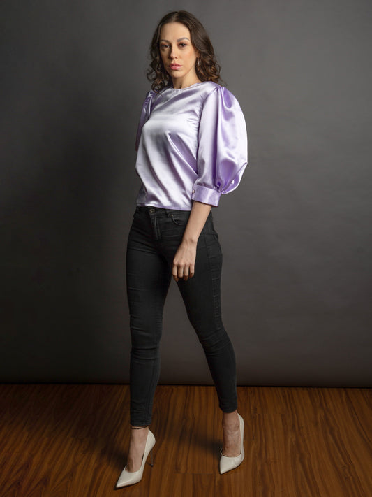 LILAC SATIN TOP