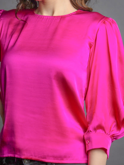HOT PINK SATIN TOP