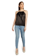 Front Ruffle Sleeveless Top