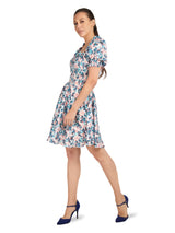 PRINTED RUCHED DRESS