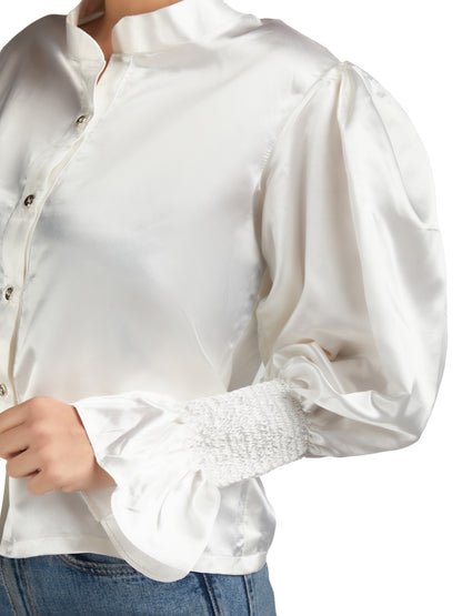 RUCHED SLEEVES TOP