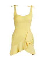 Double Shoulder Ruffle Corset Yellow Dress