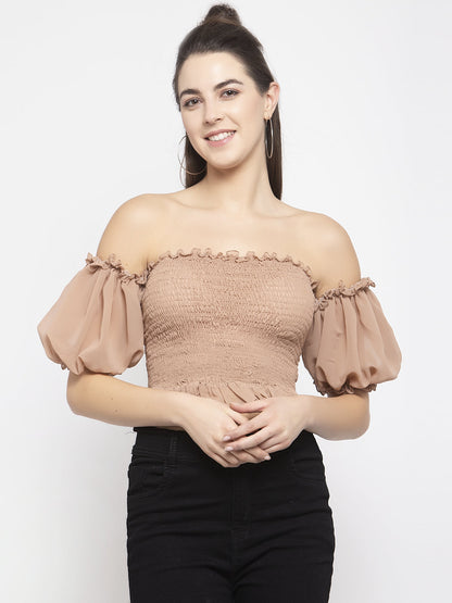 NUDE SMOKED DRESS