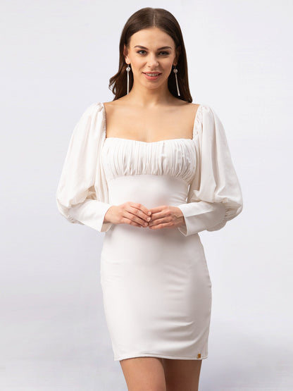 WHITE FITTED DRESS